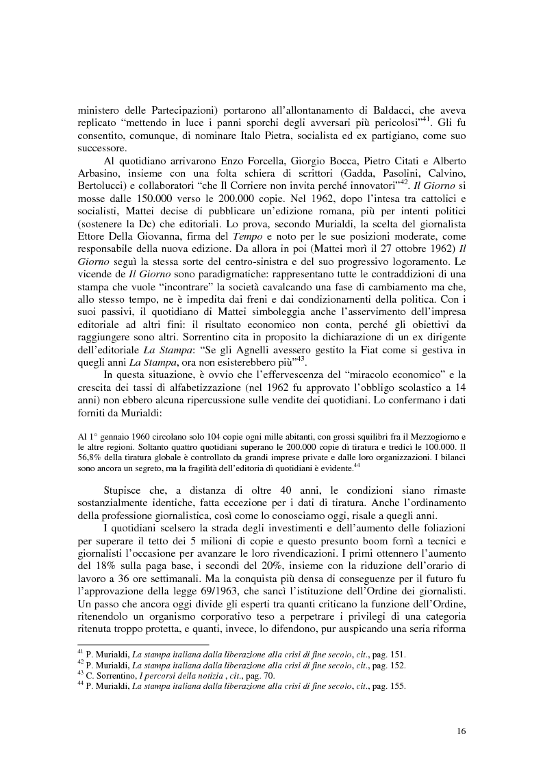 Anteprima della tesi: Manuale di sopravvivenza quotidiana. Giornali in Italia tra successo e insuccesso, Pagina 12