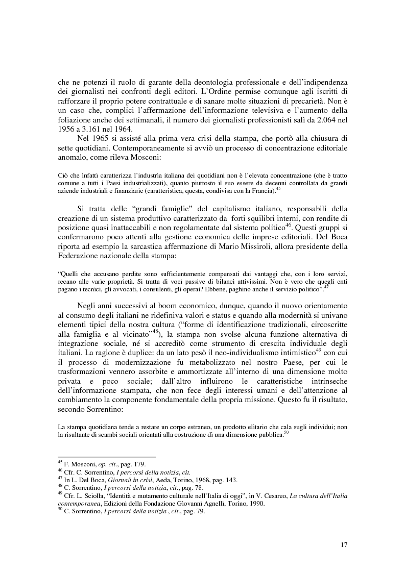 Anteprima della tesi: Manuale di sopravvivenza quotidiana. Giornali in Italia tra successo e insuccesso, Pagina 13