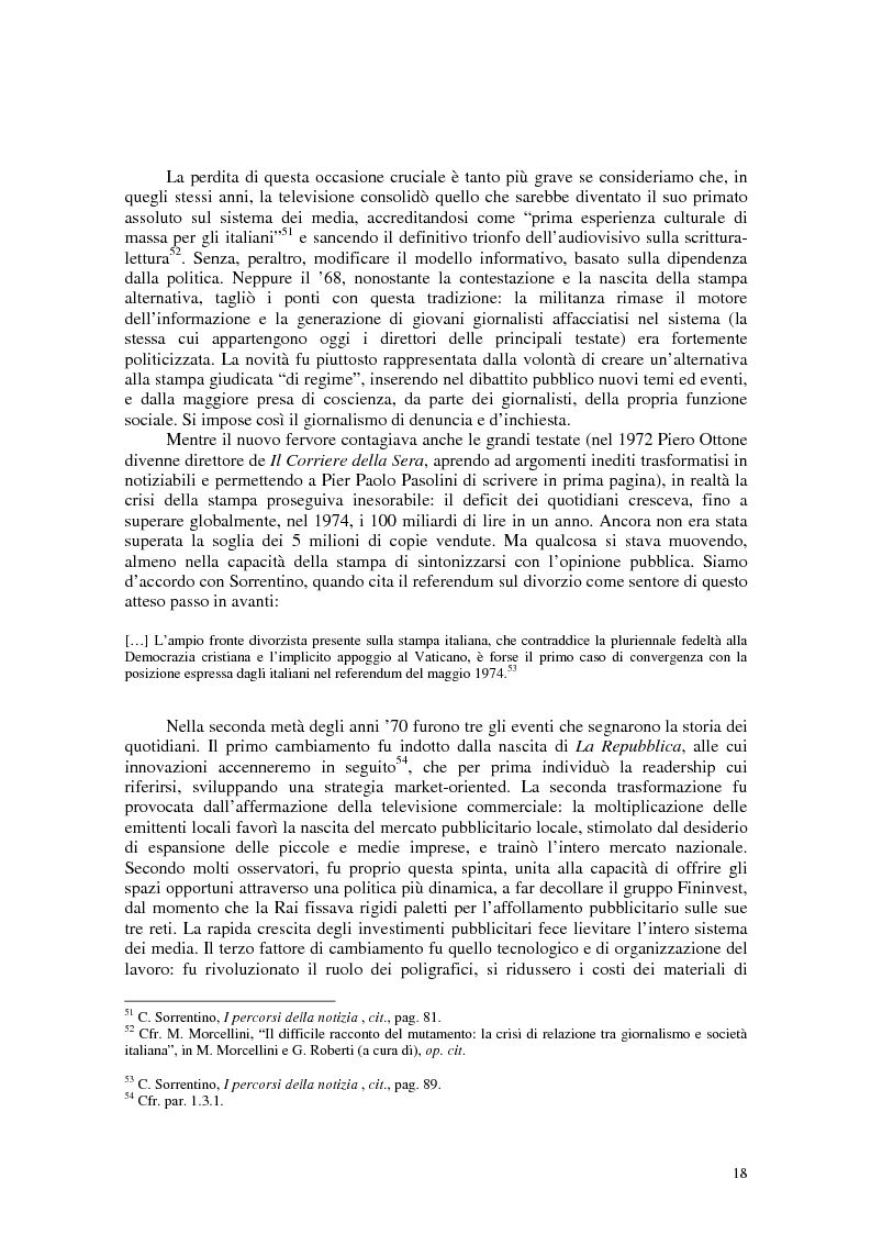 Anteprima della tesi: Manuale di sopravvivenza quotidiana. Giornali in Italia tra successo e insuccesso, Pagina 14