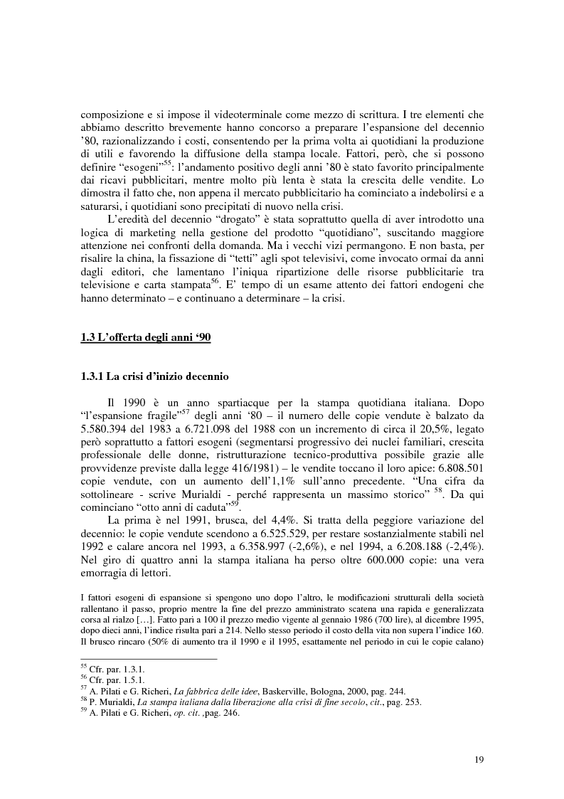 Anteprima della tesi: Manuale di sopravvivenza quotidiana. Giornali in Italia tra successo e insuccesso, Pagina 15