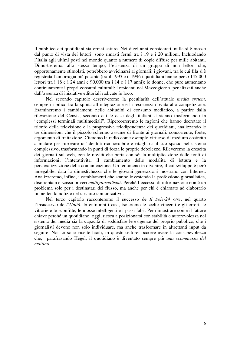 Anteprima della tesi: Manuale di sopravvivenza quotidiana. Giornali in Italia tra successo e insuccesso, Pagina 2