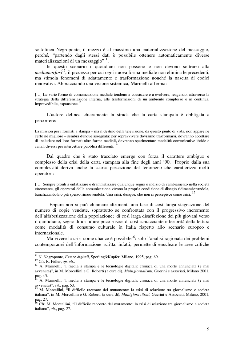 Anteprima della tesi: Manuale di sopravvivenza quotidiana. Giornali in Italia tra successo e insuccesso, Pagina 5