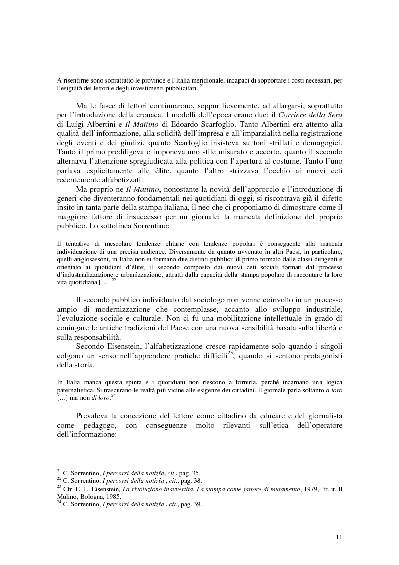 Anteprima della tesi: Manuale di sopravvivenza quotidiana. Giornali in Italia tra successo e insuccesso, Pagina 7