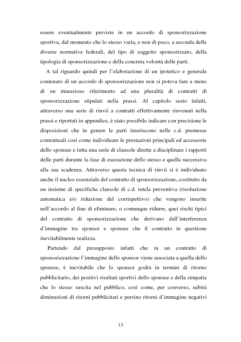 Anteprima della tesi: Sponsorizzazione e cessione d'immagine in ambito sportivo. Aspetti civilistici e profili di comparazione, Pagina 6