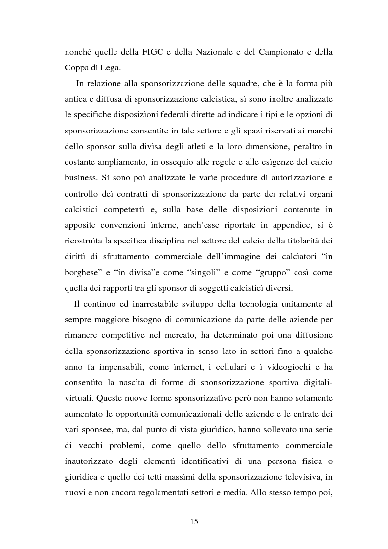 Anteprima della tesi: Sponsorizzazione e cessione d'immagine in ambito sportivo. Aspetti civilistici e profili di comparazione, Pagina 8