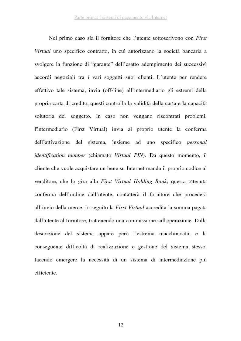 Anteprima della tesi: I sistemi di pagamento via Internet: il ruolo delle poste, Pagina 12