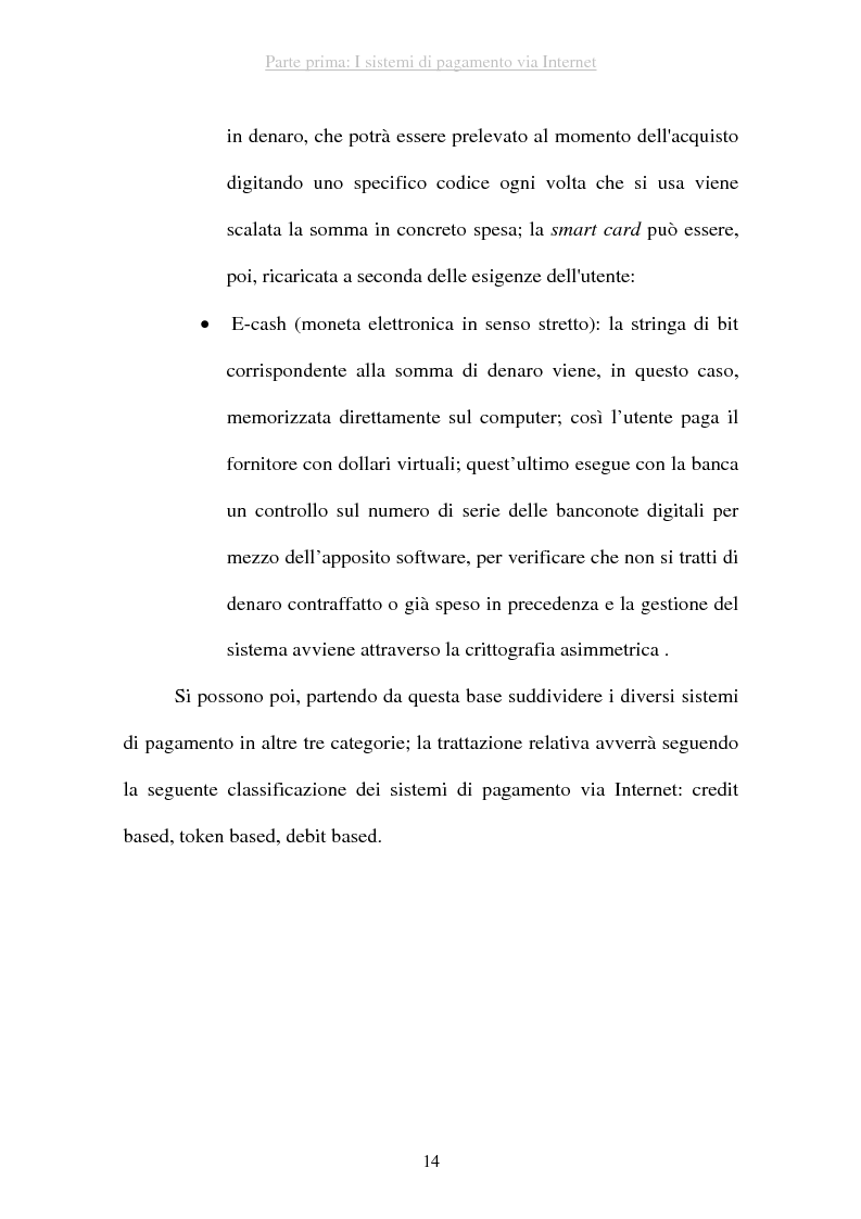 Anteprima della tesi: I sistemi di pagamento via Internet: il ruolo delle poste, Pagina 14