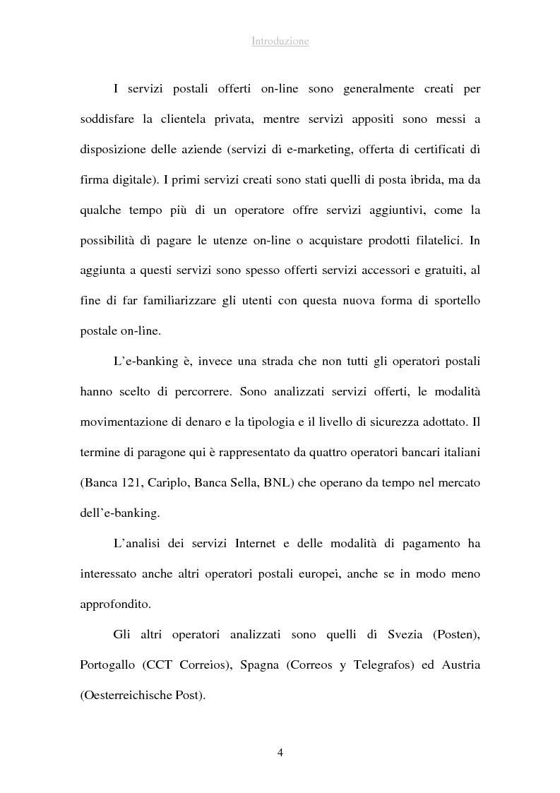 Anteprima della tesi: I sistemi di pagamento via Internet: il ruolo delle poste, Pagina 4