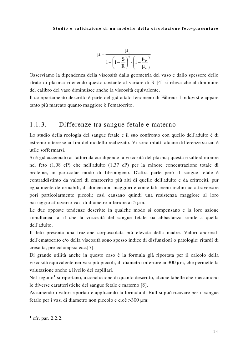 Anteprima della tesi: Studio e validazione di un modello di circolazione fetoplacentare, Pagina 10
