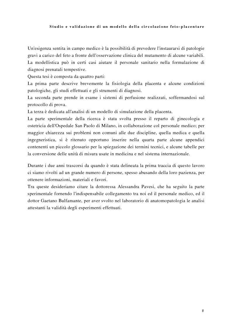 Anteprima della tesi: Studio e validazione di un modello di circolazione fetoplacentare, Pagina 4