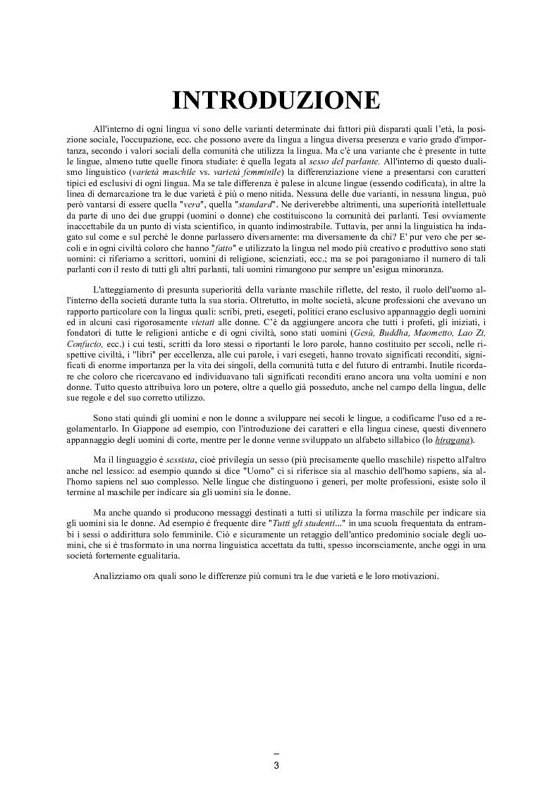 Anteprima della tesi: Il linguaggio maschile nella lingua giapponese moderna, Pagina 2
