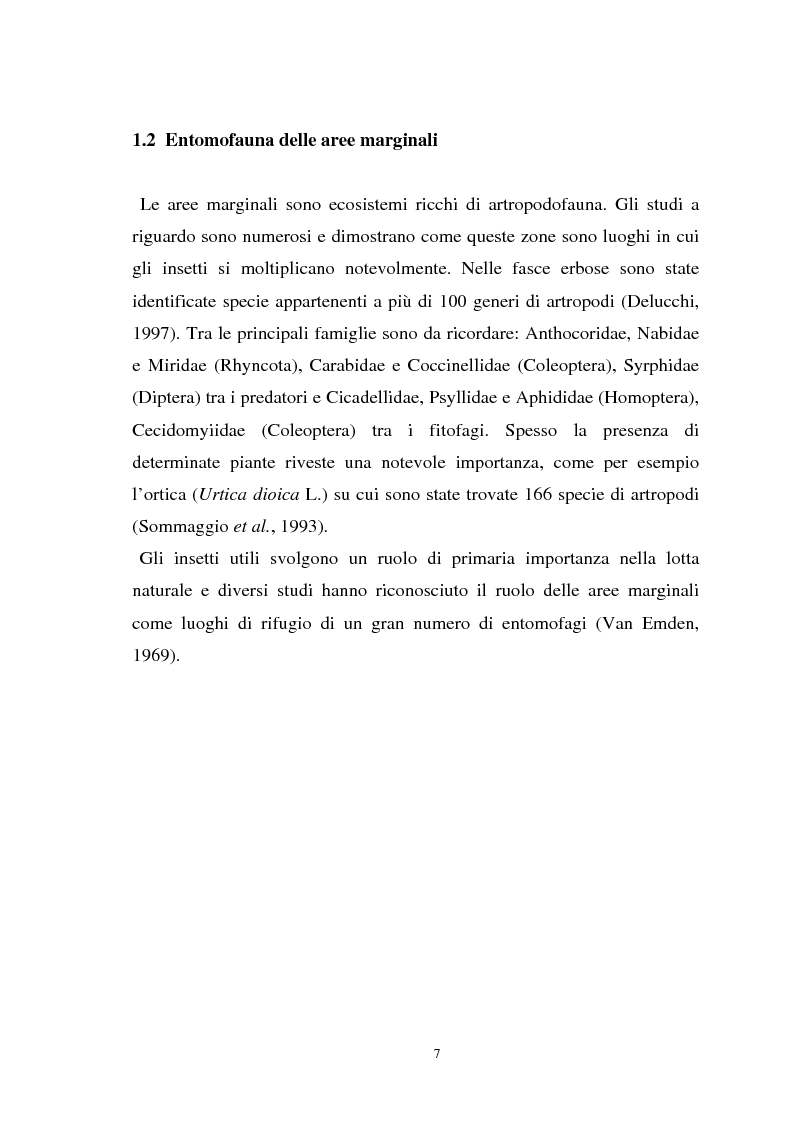 Anteprima della tesi: Influenza delle zone non coltivate sul ciclo degli insetti predatori, Pagina 5