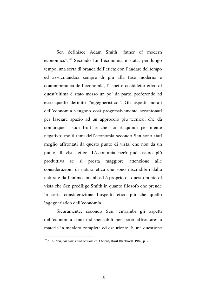 Anteprima della tesi: Amartya Sen lettore di Smith. Osservazioni sulla globalizzazione, Pagina 10
