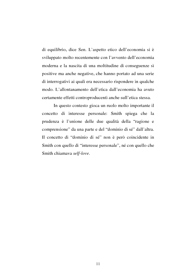 Anteprima della tesi: Amartya Sen lettore di Smith. Osservazioni sulla globalizzazione, Pagina 11