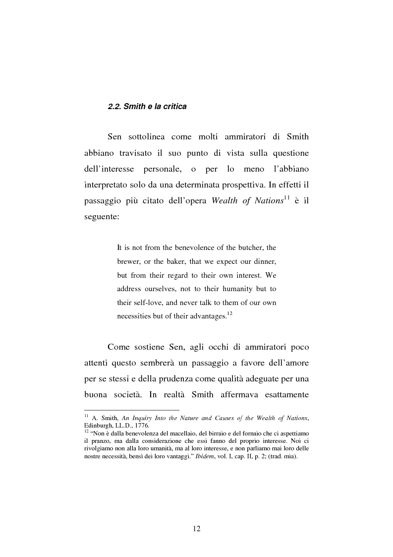 Anteprima della tesi: Amartya Sen lettore di Smith. Osservazioni sulla globalizzazione, Pagina 12