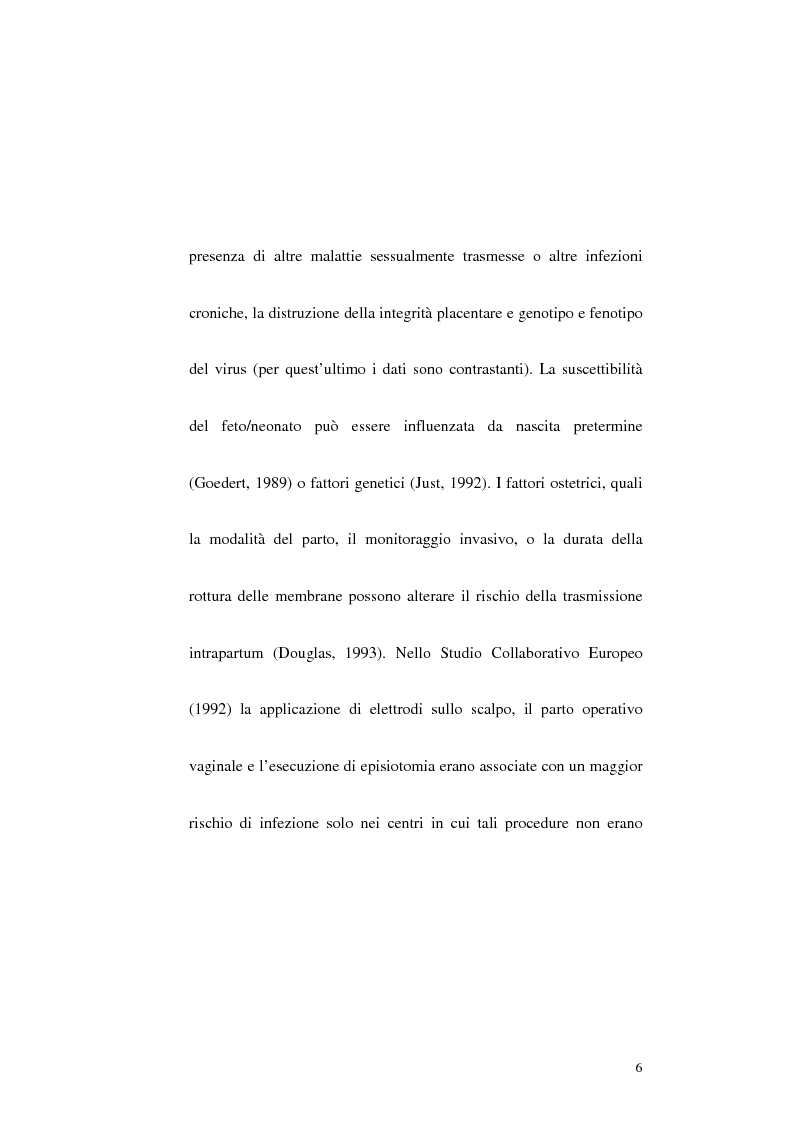 Anteprima della tesi: Riduzione della trasmissione verticale del virus HIV-1 mediante la modalità di espletamento del parto, Pagina 4