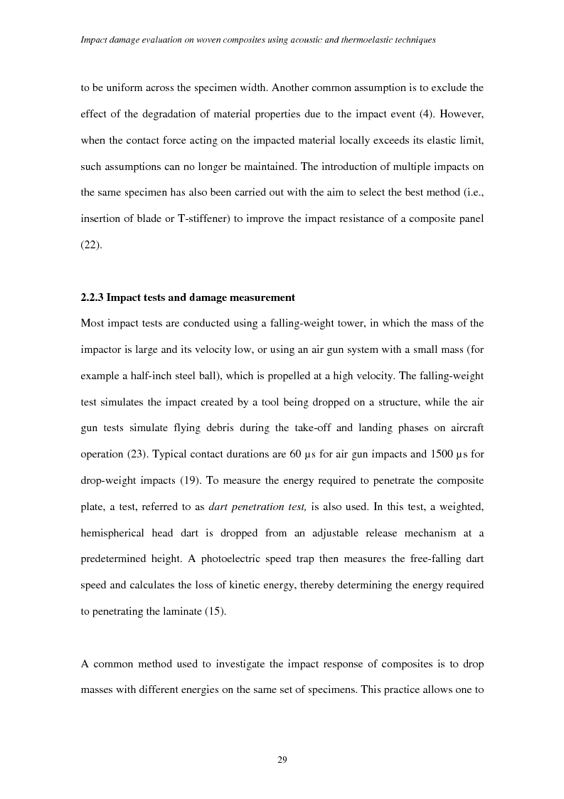 Anteprima della tesi: Impact damage evaluation in woven composites using acoustic and thermoelastic techniques, Pagina 11