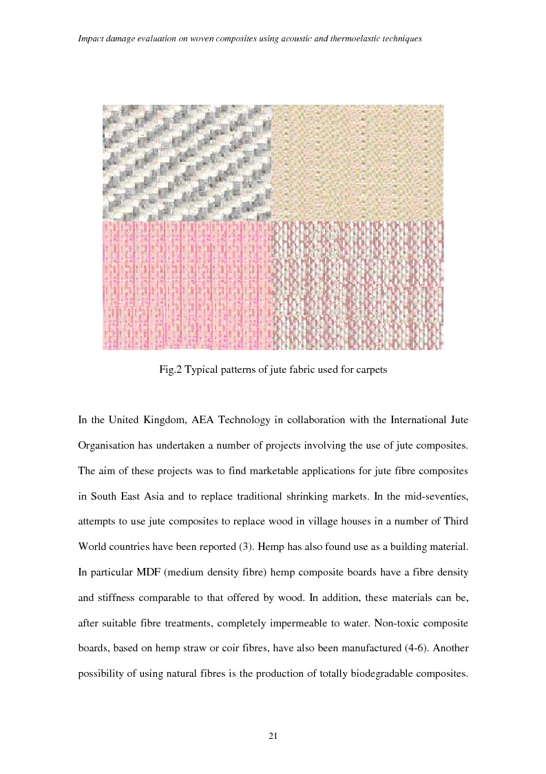 Anteprima della tesi: Impact damage evaluation in woven composites using acoustic and thermoelastic techniques, Pagina 3