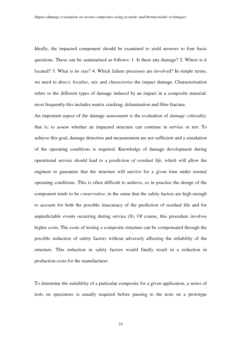 Anteprima della tesi: Impact damage evaluation in woven composites using acoustic and thermoelastic techniques, Pagina 5