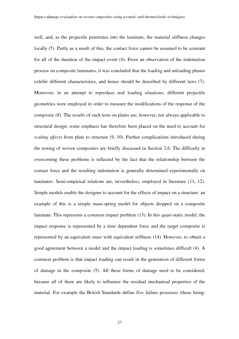 Anteprima della tesi: Impact damage evaluation in woven composites using acoustic and thermoelastic techniques, Pagina 9
