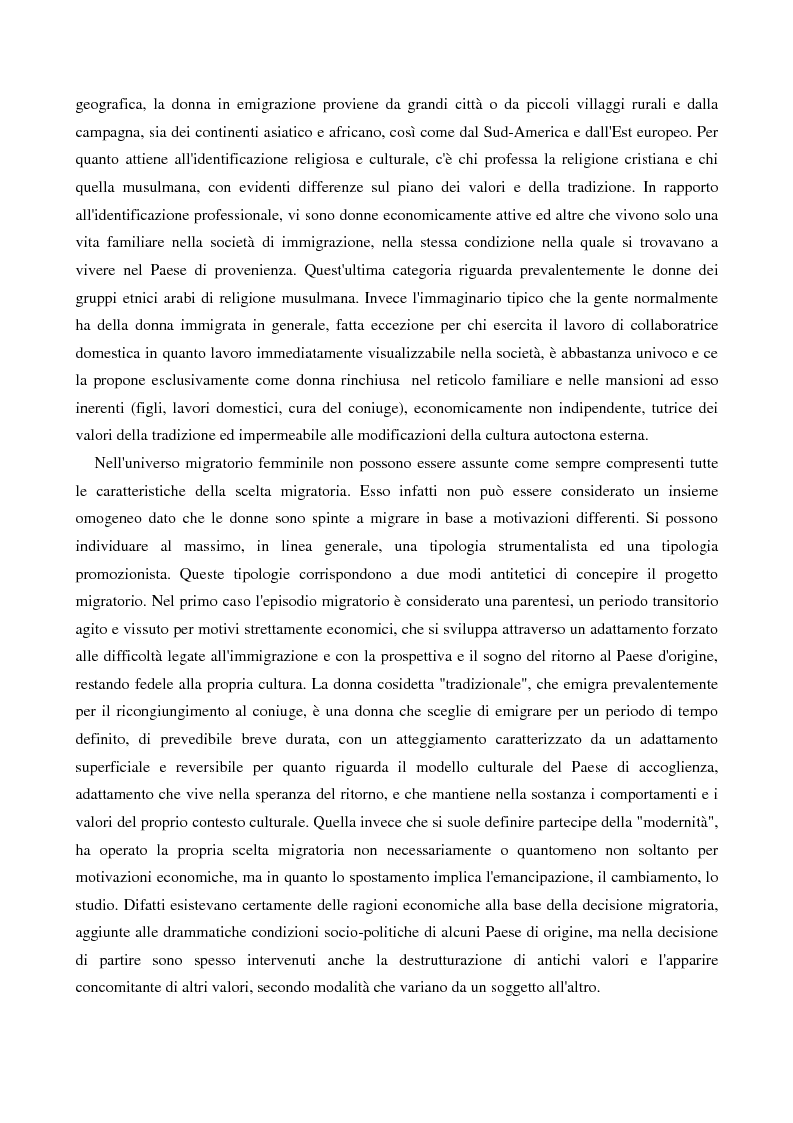 Anteprima della tesi: L'immigrazione femminile in Italia, Pagina 10