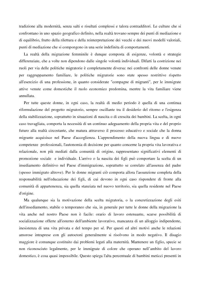Anteprima della tesi: L'immigrazione femminile in Italia, Pagina 12