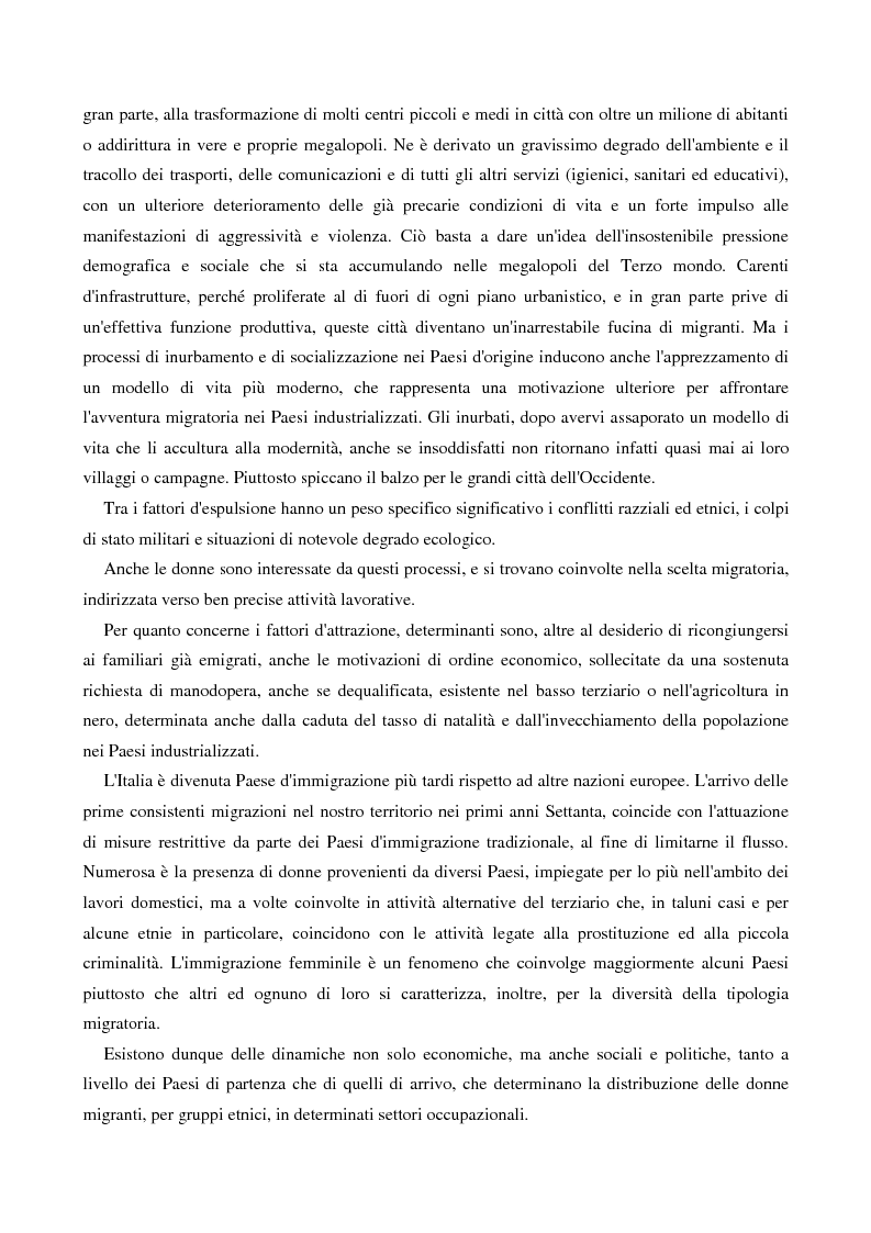 Anteprima della tesi: L'immigrazione femminile in Italia, Pagina 4
