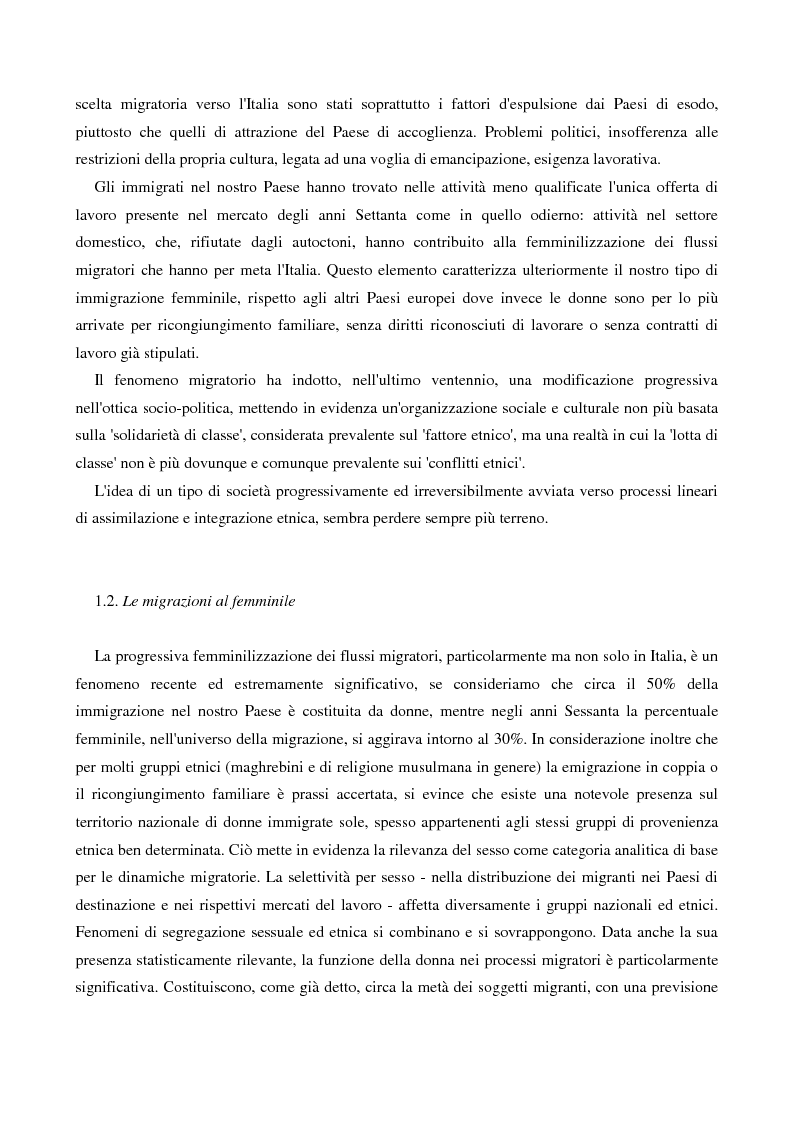 Anteprima della tesi: L'immigrazione femminile in Italia, Pagina 6