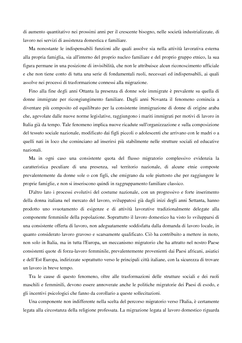 Anteprima della tesi: L'immigrazione femminile in Italia, Pagina 7