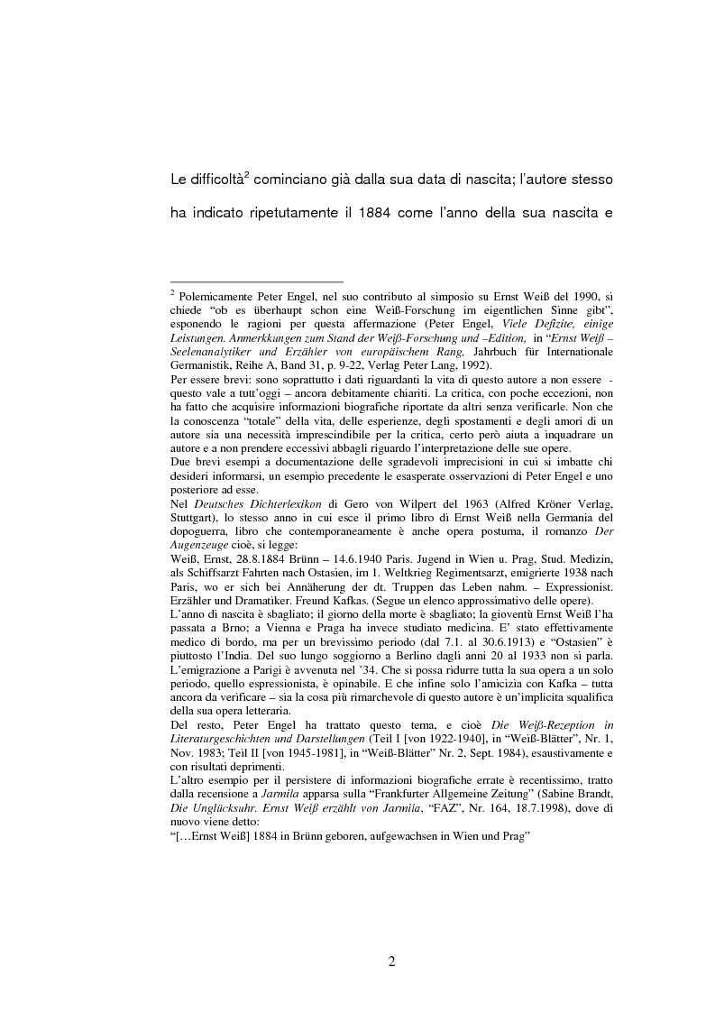 Anteprima della tesi: ''Jarmila. Una storia d'amore boema'' di Ernst Weiss. Traduzione e commento, Pagina 4