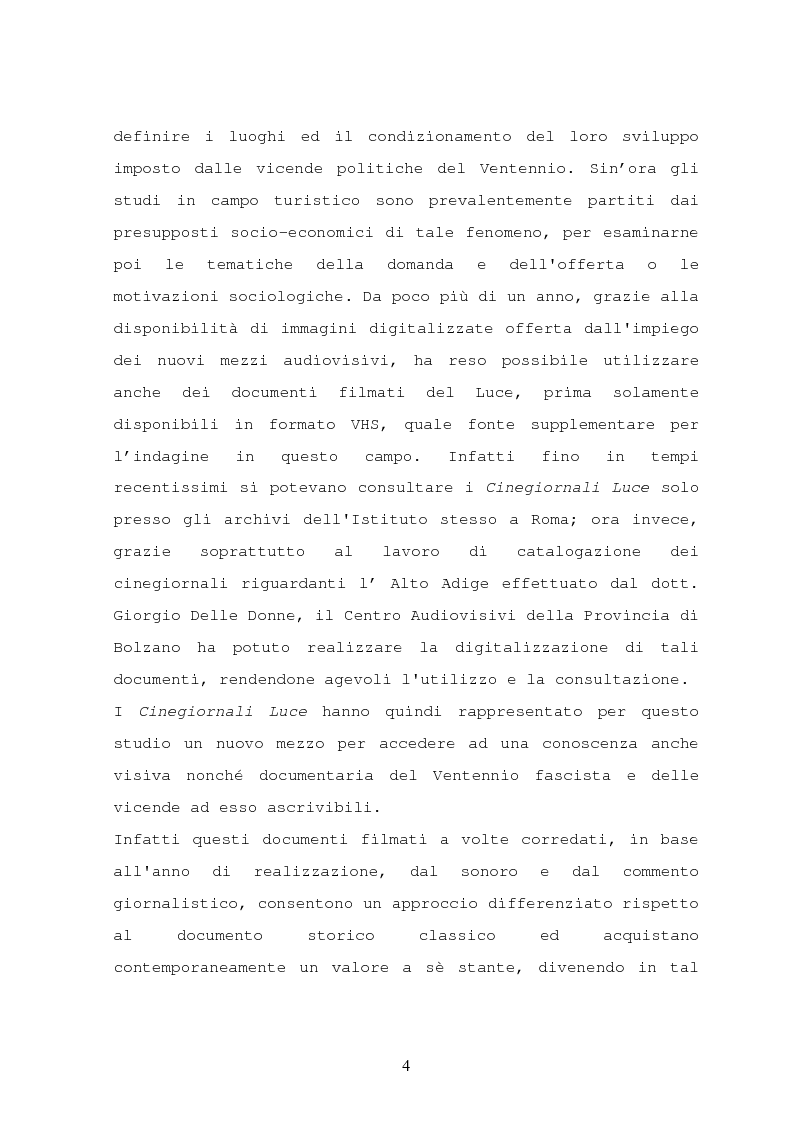 Anteprima della tesi: Il turismo nelle località dolomitiche nel Ventennio attraverso l'analisi dei cinegiornali Luce, Pagina 2