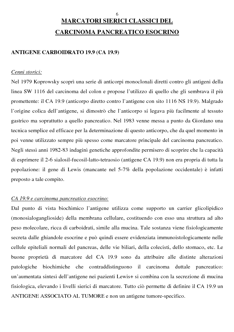 Anteprima della tesi: Valutazione clinica dell'anticorpo monoclonale SPan-1 nella diagnosi di adenocarcinoma pancreatico esocrino, Pagina 2