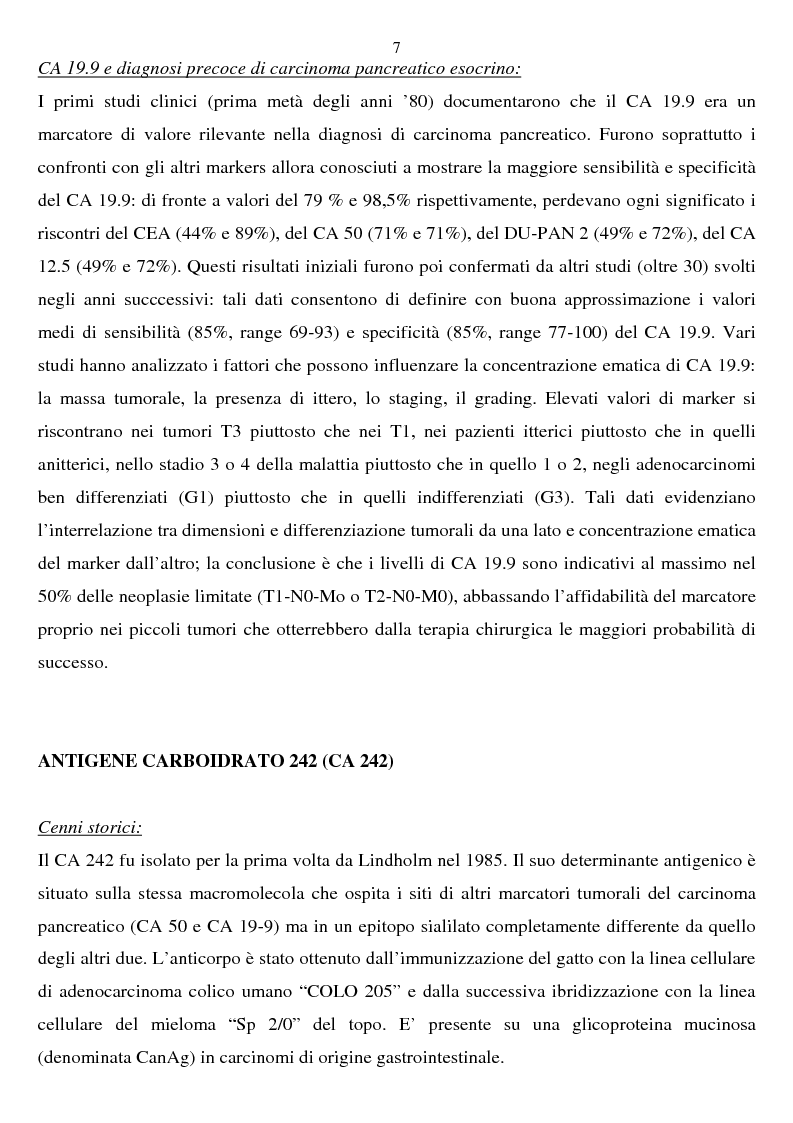 Anteprima della tesi: Valutazione clinica dell'anticorpo monoclonale SPan-1 nella diagnosi di adenocarcinoma pancreatico esocrino, Pagina 3