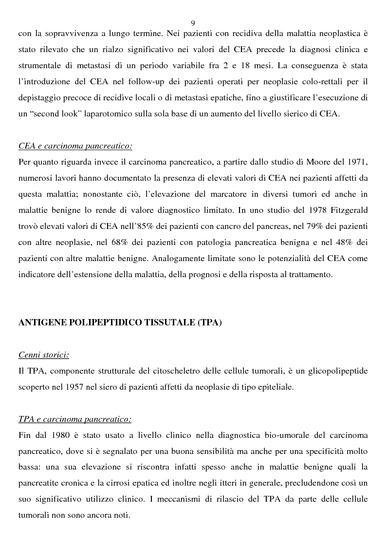 Anteprima della tesi: Valutazione clinica dell'anticorpo monoclonale SPan-1 nella diagnosi di adenocarcinoma pancreatico esocrino, Pagina 5