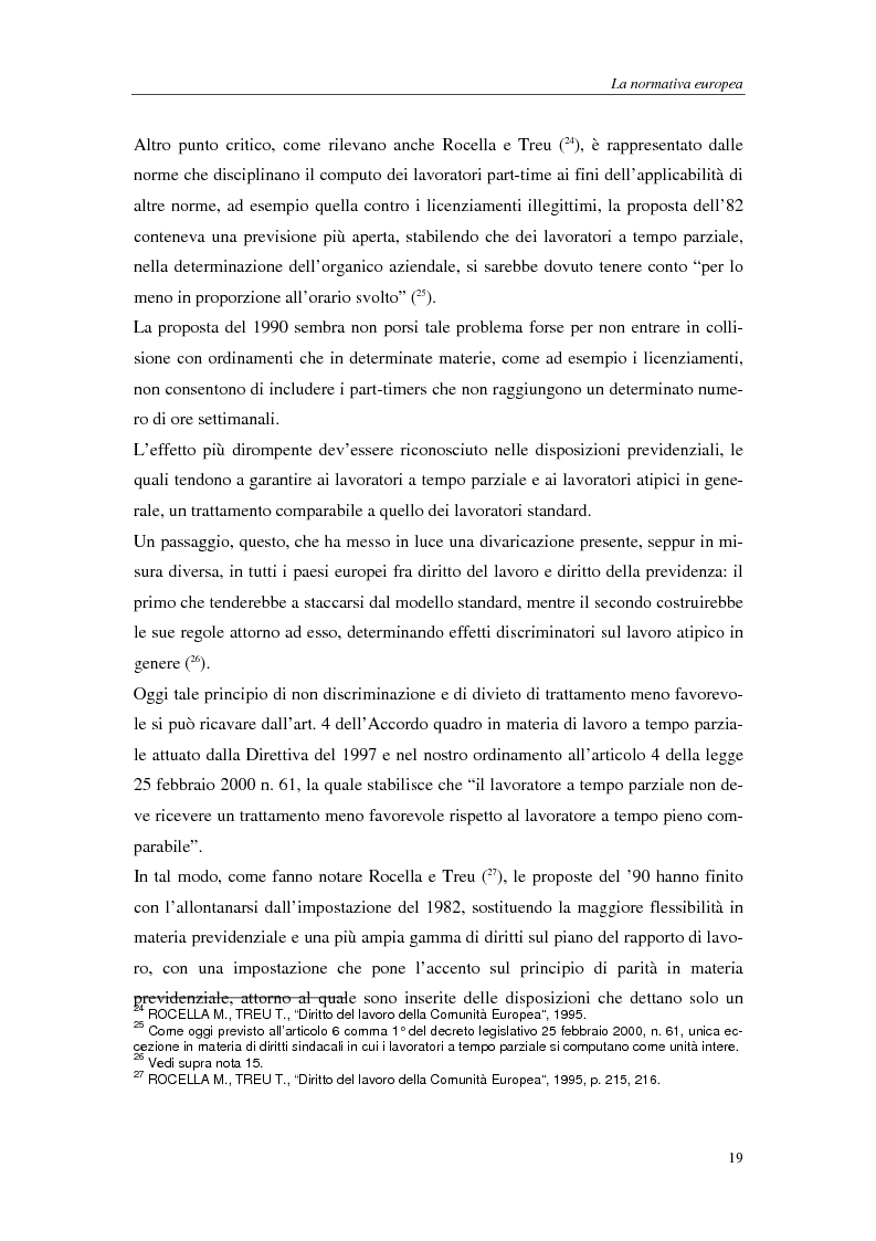 Anteprima della tesi: Il lavoro a tempo parziale: recepimento della direttiva 97/81/Ce nell'ordinamento giuridico italiano e della Gran Bretagna, Pagina 14