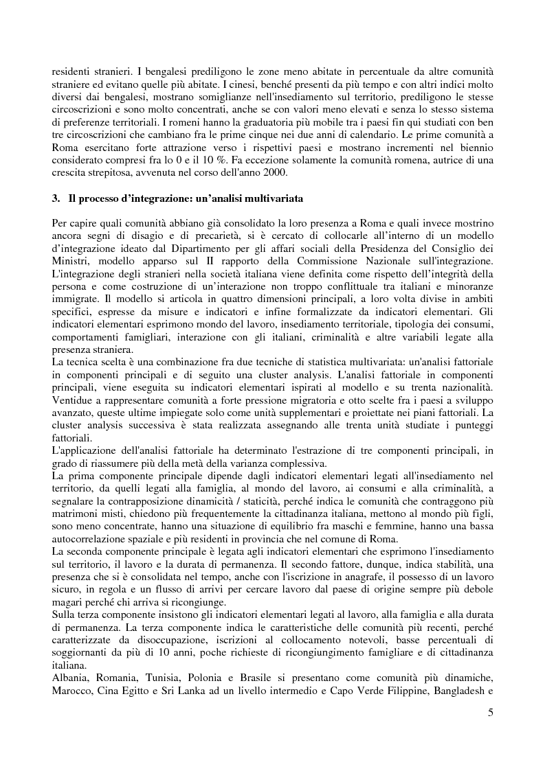 Anteprima della tesi: Le comunità straniere nell'area romana: caratteristiche e processi d'integrazione, Pagina 5