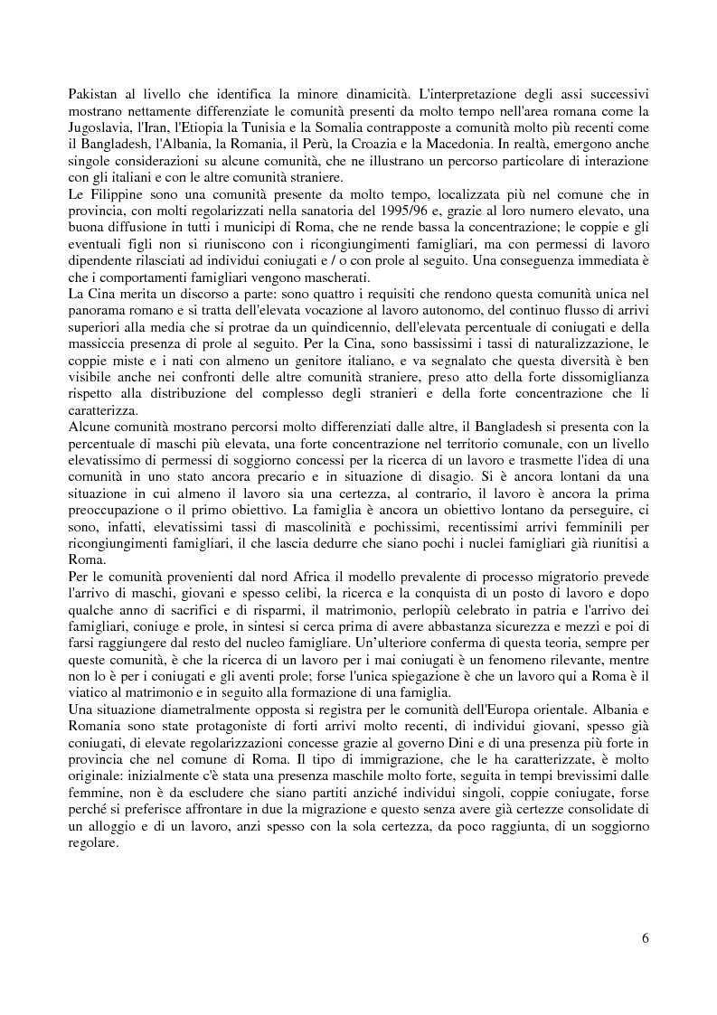 Anteprima della tesi: Le comunità straniere nell'area romana: caratteristiche e processi d'integrazione, Pagina 6