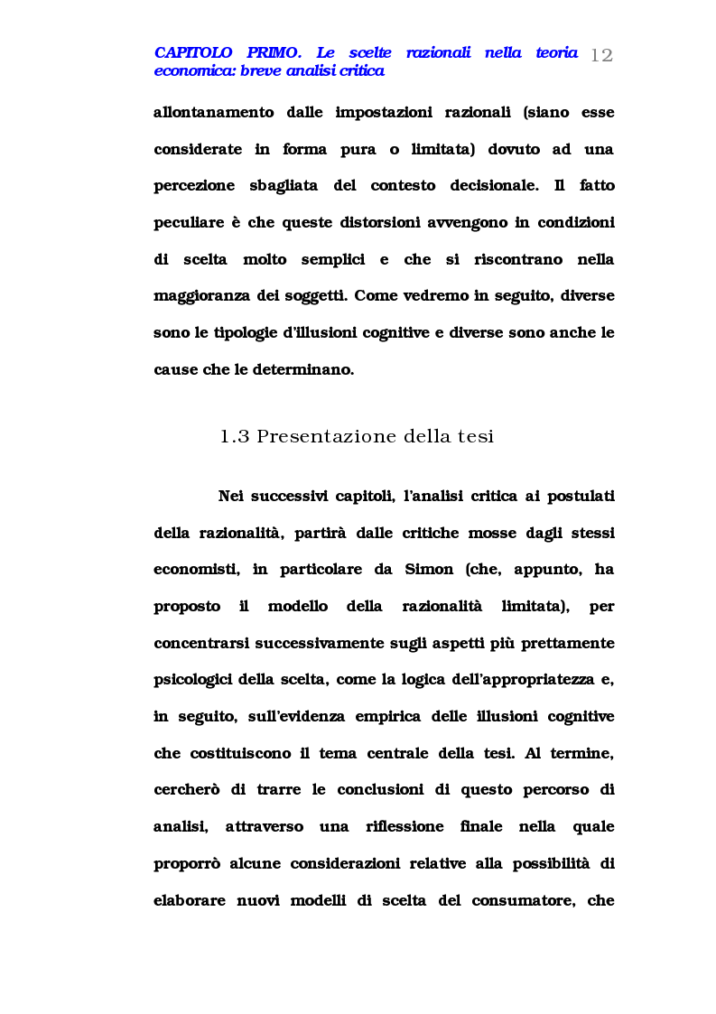 Anteprima della tesi: Comportamento del consumatore e illusioni cognitive, Pagina 7