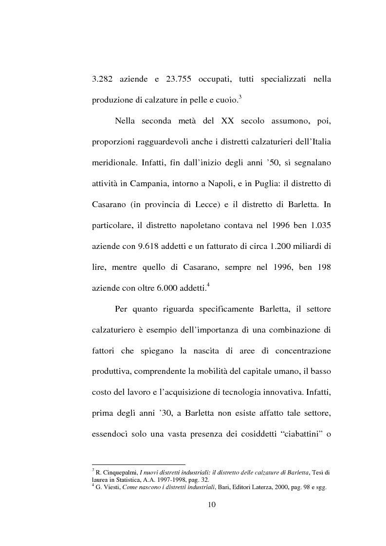 Anteprima della tesi: Evoluzione del settore calzaturiero e tessile a Barletta dagli anni '70 agli anni '90, Pagina 10