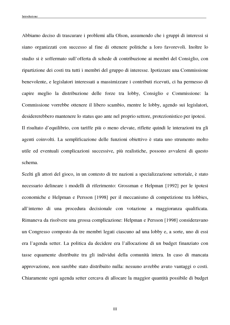Anteprima della tesi: La politica commerciale estera della UE: l'interazione tra lobbies, Commissione e Consiglio, Pagina 3