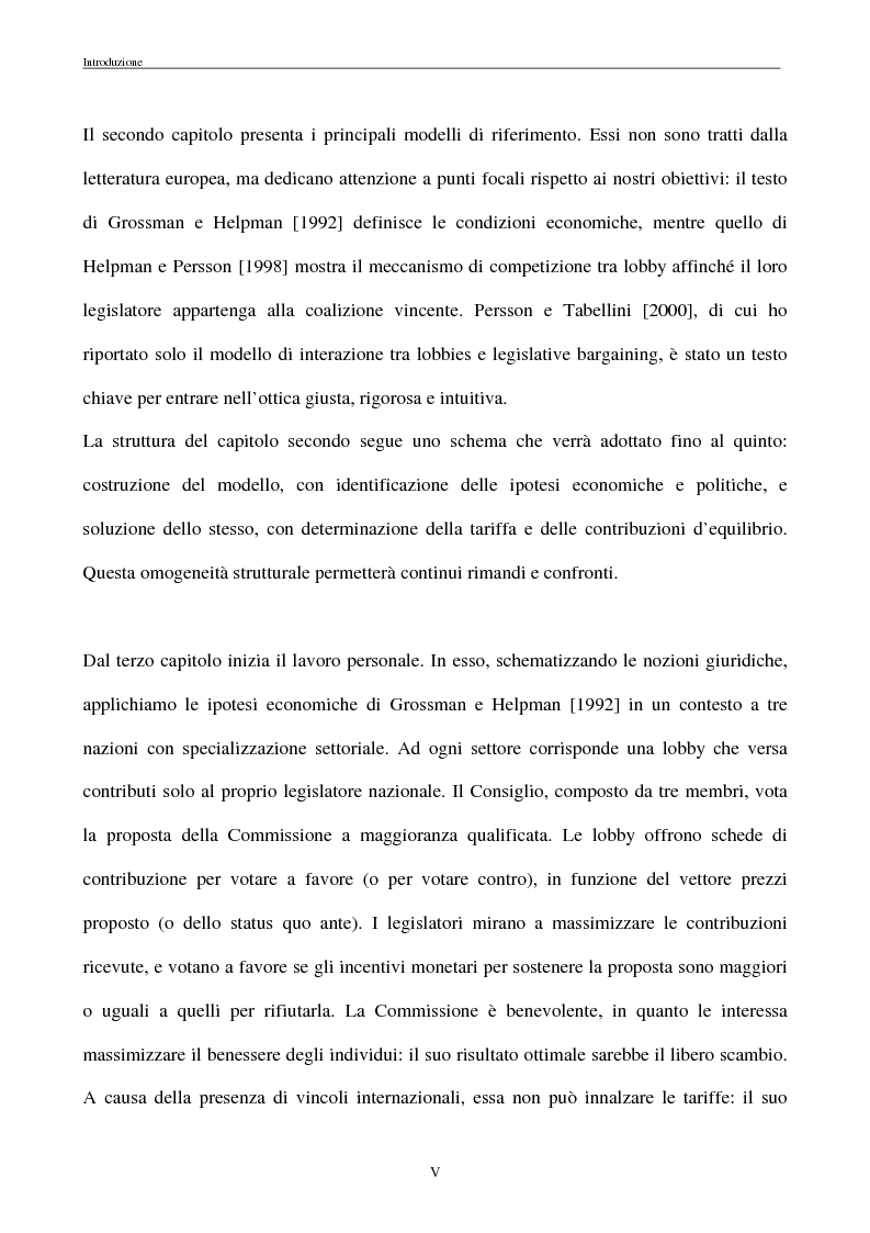 Anteprima della tesi: La politica commerciale estera della UE: l'interazione tra lobbies, Commissione e Consiglio, Pagina 5