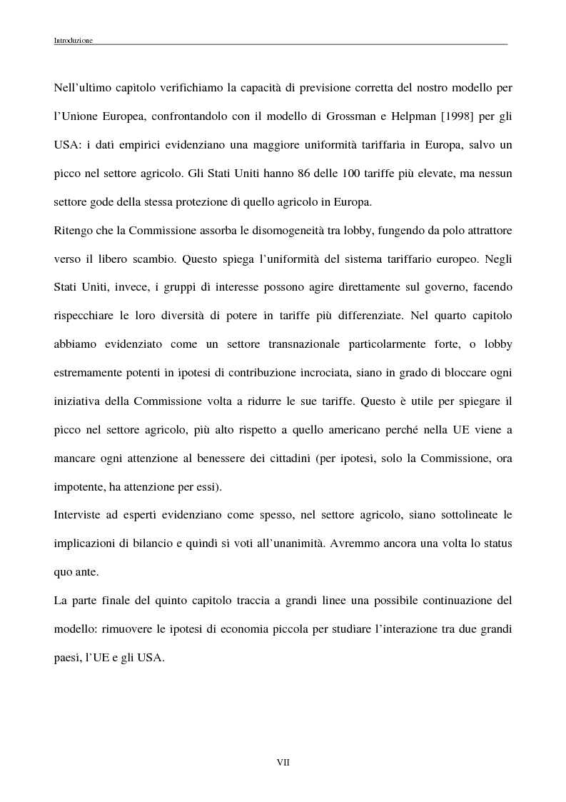 Anteprima della tesi: La politica commerciale estera della UE: l'interazione tra lobbies, Commissione e Consiglio, Pagina 7