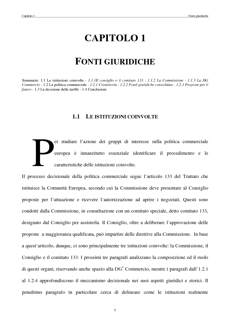 Anteprima della tesi: La politica commerciale estera della UE: l'interazione tra lobbies, Commissione e Consiglio, Pagina 8