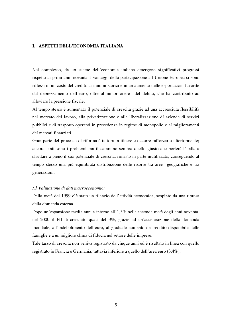 Anteprima della tesi: Profilo macroeconomico comparato dell'Italia ed analisi competitiva, Pagina 4