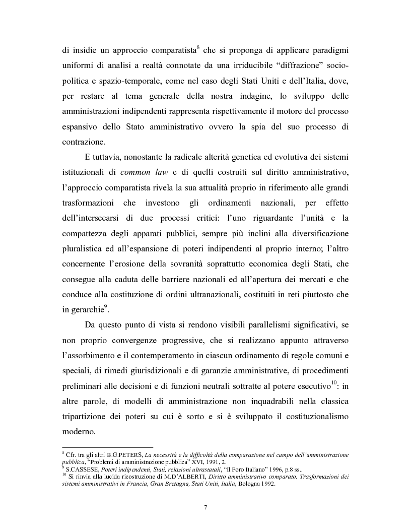 Anteprima della tesi: Il modello delle amministrazioni indipendenti in Italia e negli Stati Uniti. Profili comparati di disciplina della concorrenza., Pagina 3