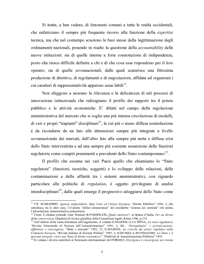 Anteprima della tesi: Il modello delle amministrazioni indipendenti in Italia e negli Stati Uniti. Profili comparati di disciplina della concorrenza., Pagina 4