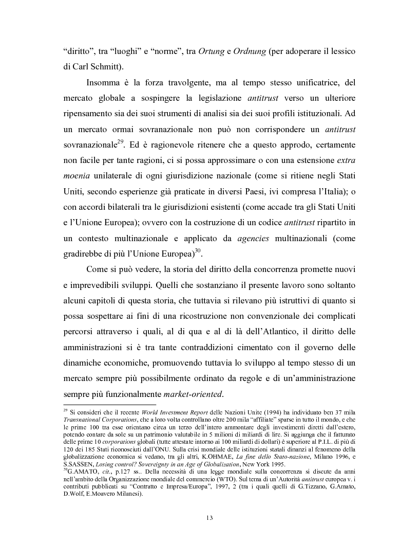 Anteprima della tesi: Il modello delle amministrazioni indipendenti in Italia e negli Stati Uniti. Profili comparati di disciplina della concorrenza., Pagina 9