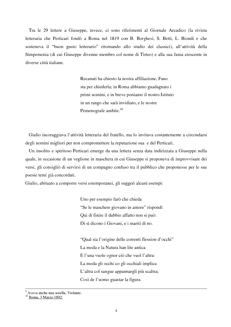 Anteprima della tesi: Le lettere familiari di Giulio Perticari, Pagina 3