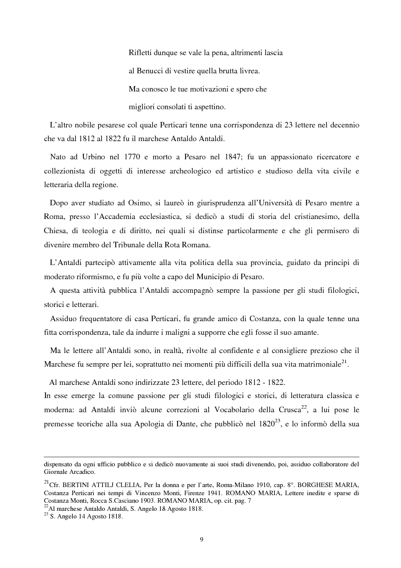 Anteprima della tesi: Le lettere familiari di Giulio Perticari, Pagina 8