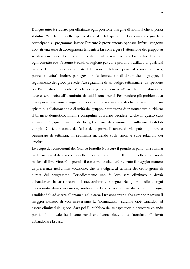 Anteprima della tesi: Grande Fratello: un prototipo di merce simbolica a distribuzione globale, Pagina 2